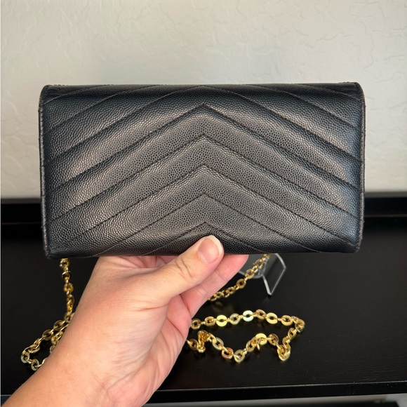 YSL RETAIL $880 Long envelope wallet w/unbranded chain and insert - Picture 7 of 10